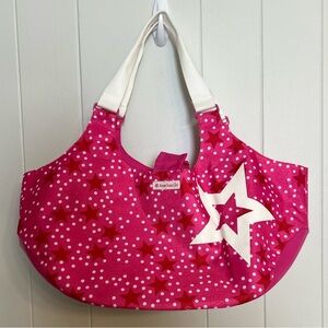 American Girl Doll Tote Carrier Travel Bag Pink Stars‎ White Dots